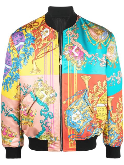 versace signature 17 printed bomber|Versace Barocco.